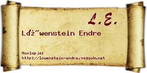 Löwenstein Endre névjegykártya